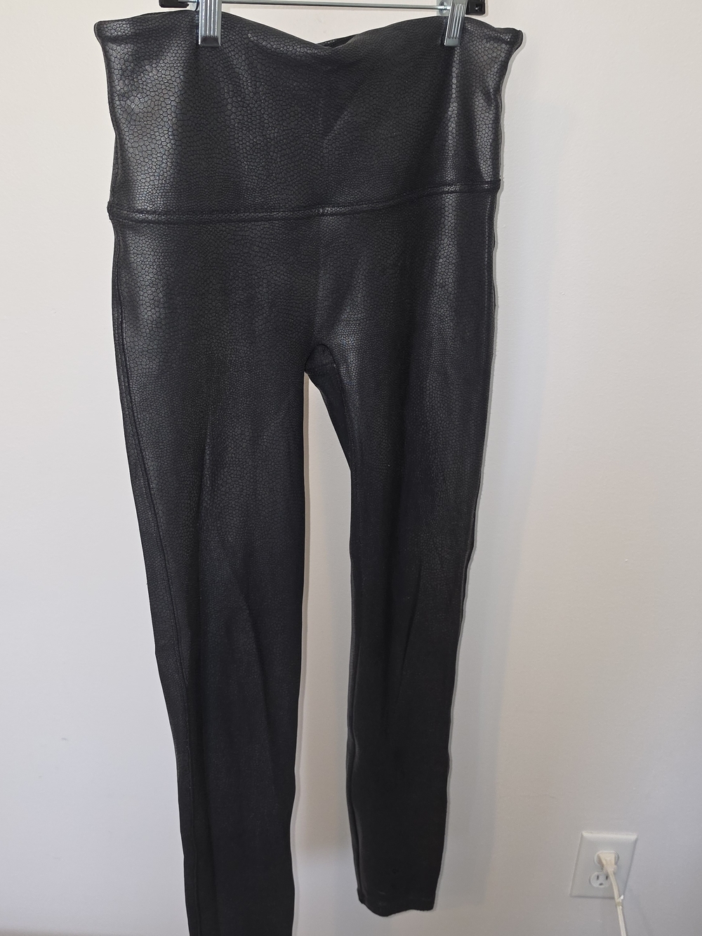 SPANX Black High-Waist Faux Leather Leggings